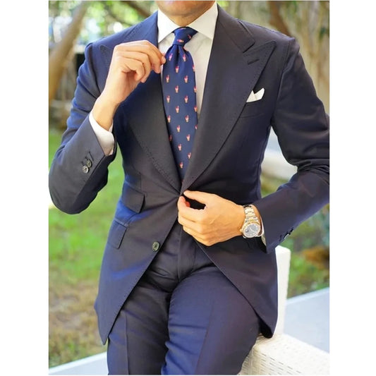 Suits 2 Pieces Peaked Lapel Slim Fit Blazers - Price MVR1950/- Delivery 15-35 days