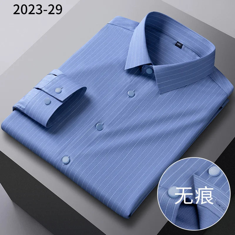 Long-sleeved shirt solid color elastic non-ironing - Price MVR545/- Delivery 15-25 days