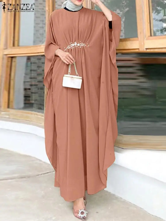 ZANZEA  Abaya Long Sleeve Baggy Vestidos - Price MVR535/- Delivery 12-20 days